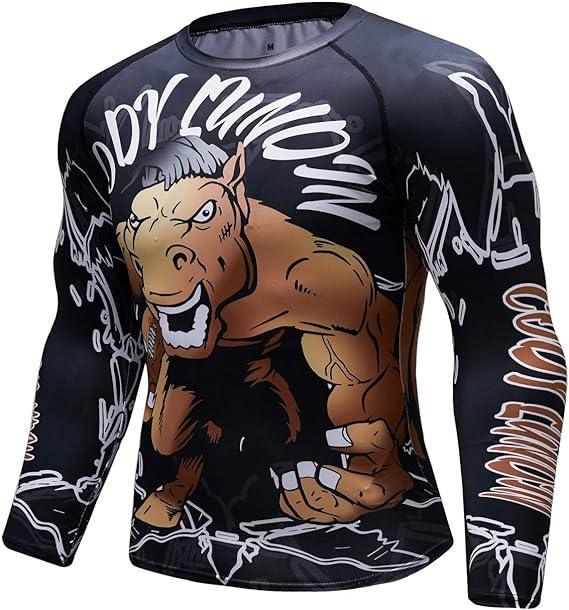 Brown Hourse Long Sleeve Rash Guard