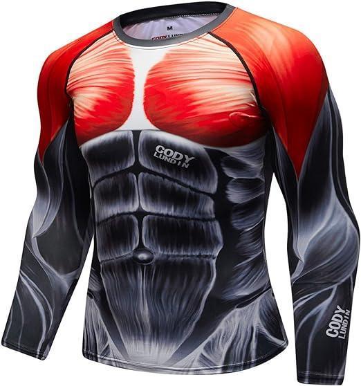 X Ray Human Muscles Long Sleeve Rash Guard | X Ray Workout Rash Guard