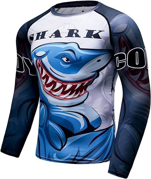 Blue Shark Long Sleeve Rash Guard