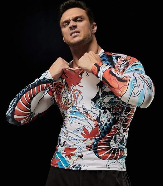 Dragons And Tigers Fight Long Sleeve Rash Guard