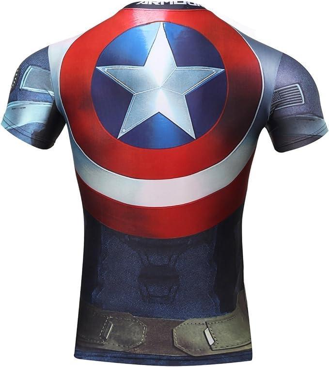 Captain America With Vibranium Shield Short Sleeve Rash Guard