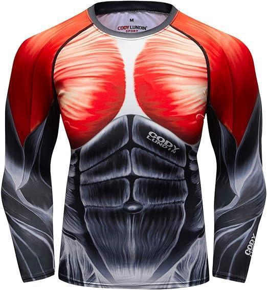 X Ray Human Muscles Long Sleeve Rash Guard | X Ray Workout Rash Guard