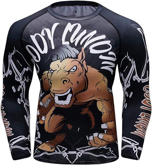 Brown Hourse Long Sleeve Rash Guard