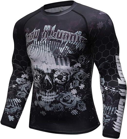 Flower Skull Long Sleeve Rash Guard