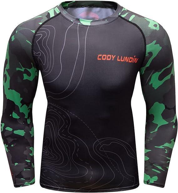 Green Army Pattern Long Sleeve Rash Guard